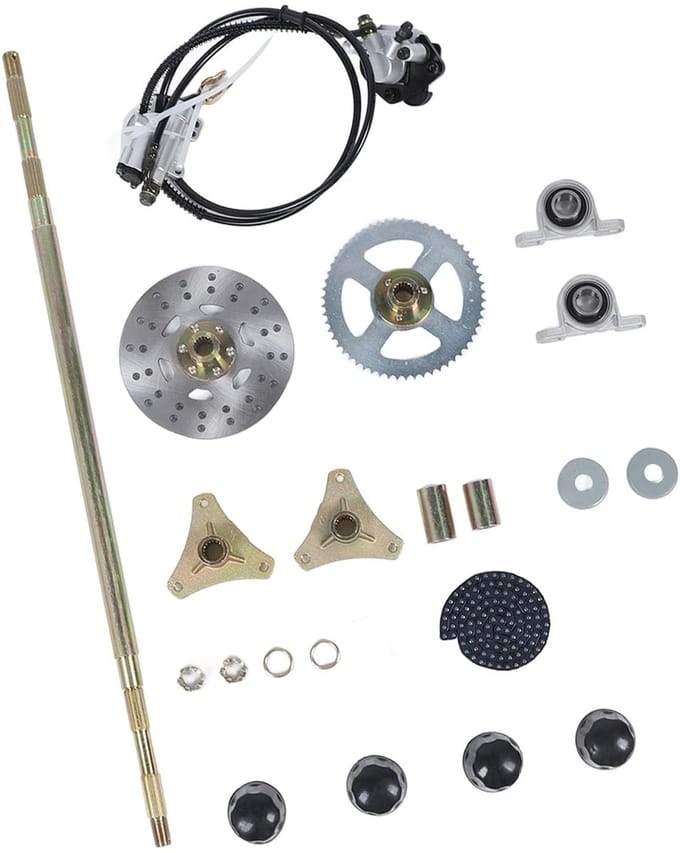 Dailygoody - 29 Inch Go Kart Achteras - Upgrade Duurzaam - Complete Montageset - Inclusief Remcomponenten