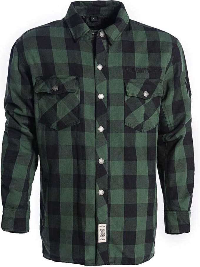 West Coast Choppers Flannel Aramidic Lining Overhemd Met Lange Mouwen Groen S Man