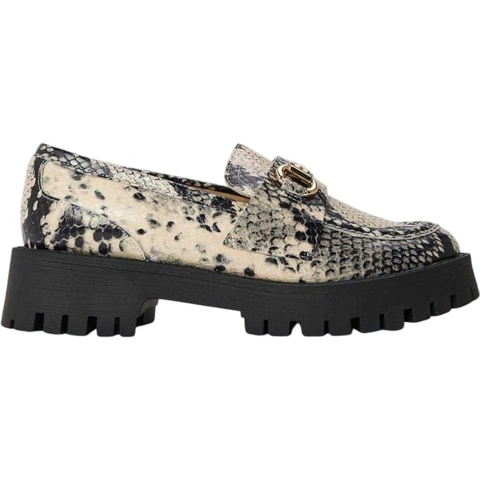 Steve Madden Dames/Dames Slangenprint Loafers (Licht Beige)