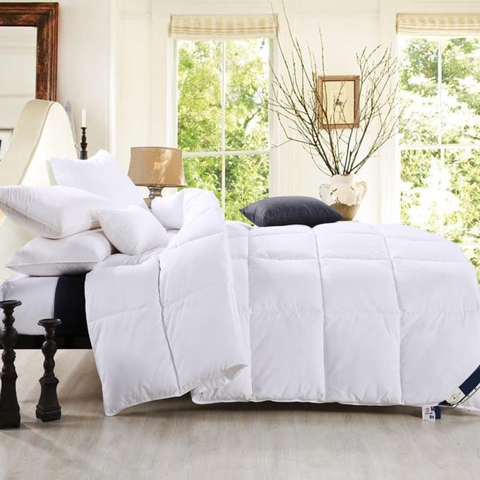 Witte Warme Winter Ganzendons Fopspeen Deken Stevige Witte Deken Kingsize Bed Set Kingsize