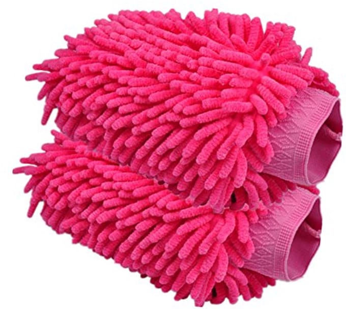 2 Stuks Microvezel Chenille Washandschoenen voor Autowassen