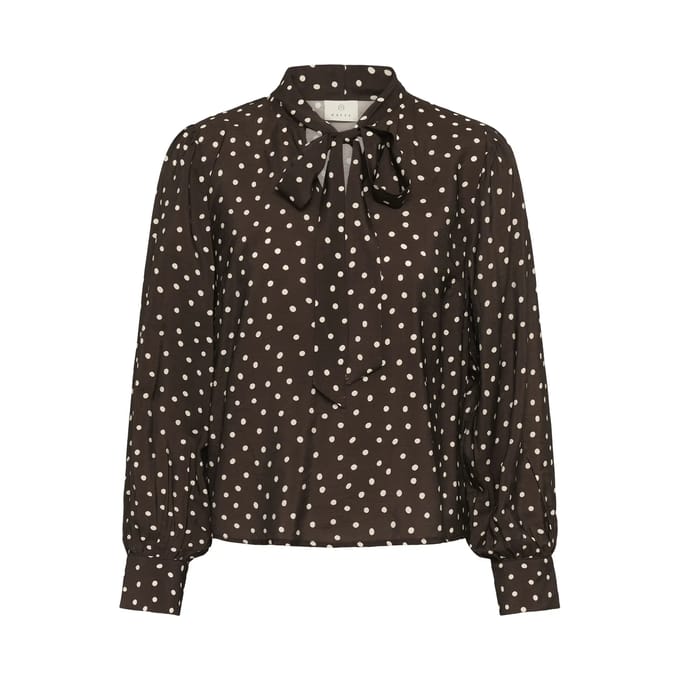 Kaffe KAdotte Blouse Dames Blouse - Coffee Bean Turtledove Dot