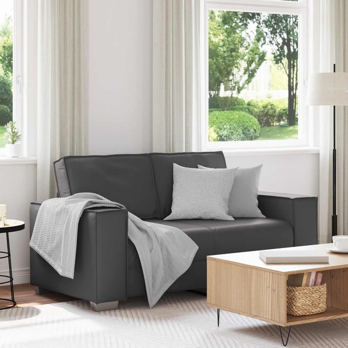 vidaXL - Loveseat - Grijs - 160 - cm - Kunstleer
