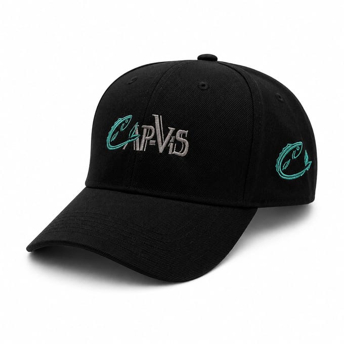 Vis Pet Zwart – Baseball Cap voor Vissers – Verstelbaar