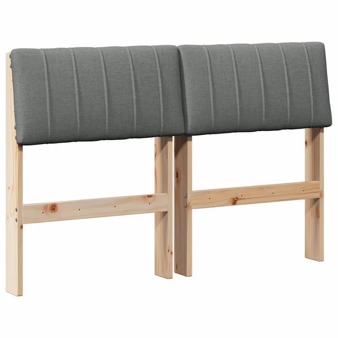 vidaXL Gestoffeerd hoofdbord Donkergrijs 120 cm Massief grenenhout