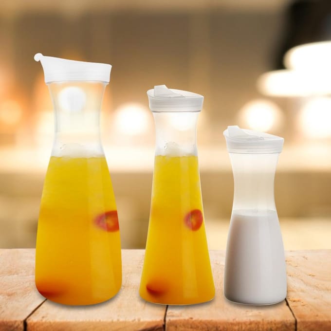 Acryl Transparante Sapfles Waterkan IJskoude Sapkan met Deksel voor Bar Thuisgebruik 600ml yellow