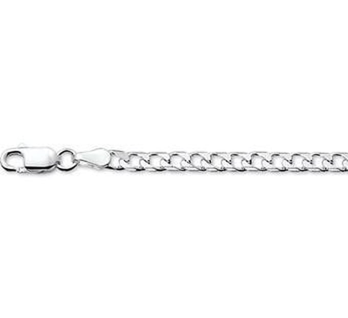 gourmette 6-zijdes geslepen 3,0 mm zilver wit