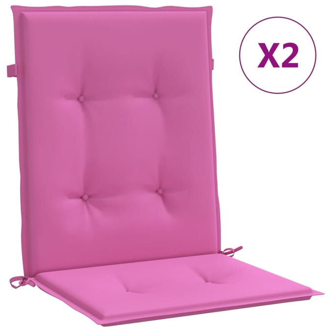 Vidaxl Stoelkussens Met Lage Rugleuning, 2 Stuks, Roze, Stof