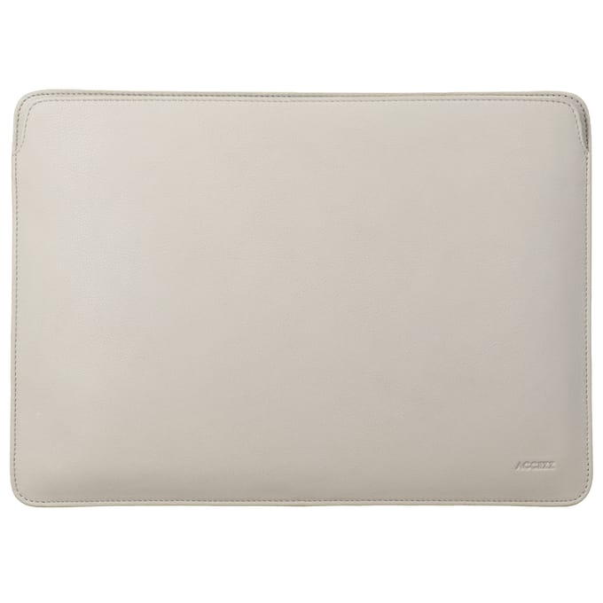 Accezz Leather Laptophoes 14 inch - Laptopsleeve - Beige