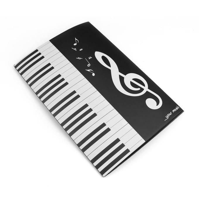 Classeur noir pour partitions de musique, format A4, support de rangement pour Instrument de musique de scène, Piano noir