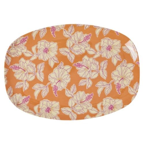 Rice melamine bord vierkant faded hibiscus