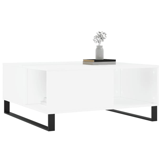 vidaXL - Salontafel - 80x80x36,5 - cm - bewerkt - hout - wit