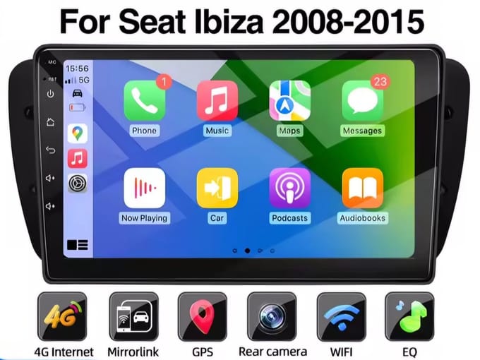 Seat Ibiza 6J Auto Navigatie Multimedia Scherm Autoradio Apple CarPlay Android Auto Bluetooth WiFi