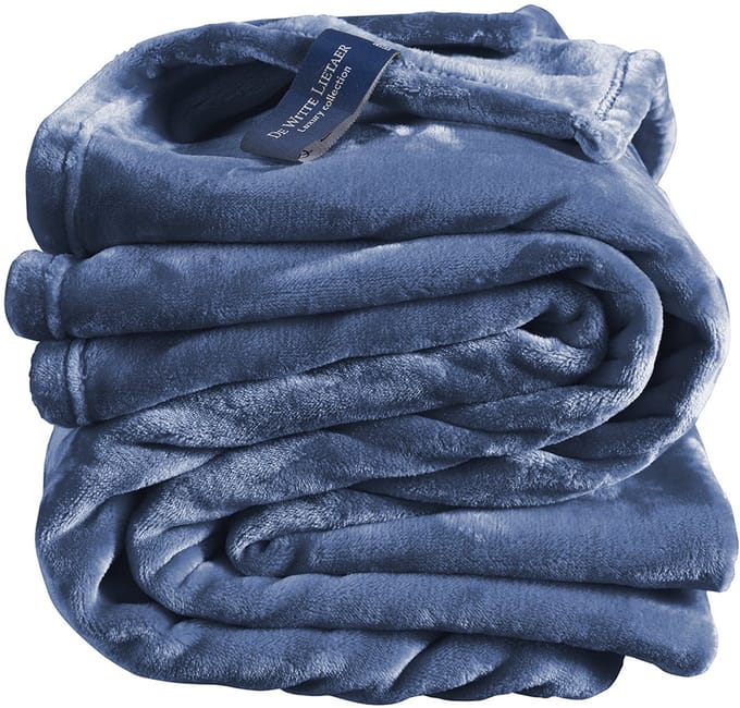 De Witte Lietaer Fleece plaid Cosy - 150 x 200 cm - Blue indigo