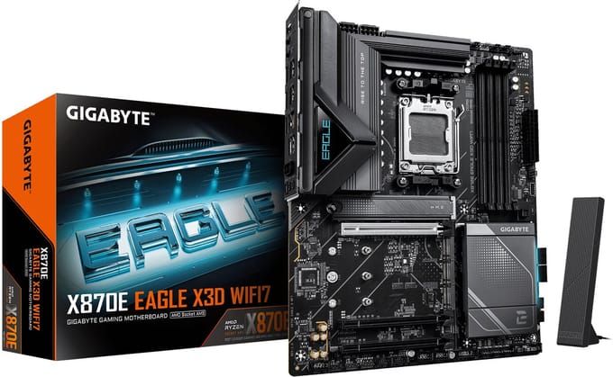 GIGABYTE X870E EAGLE X3D WIFI7 Moederbord - AMD X870E - AMD AM5 - DDR5 RAM - ATX
