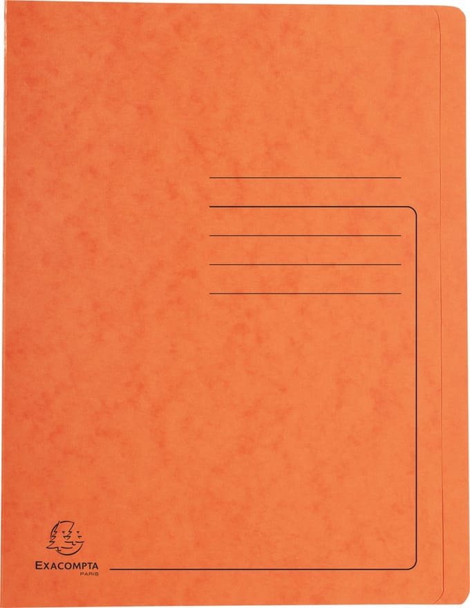Exacompta 25x Snelhechtmap in glanskarton 355g - A4 - Oranje - 39994E