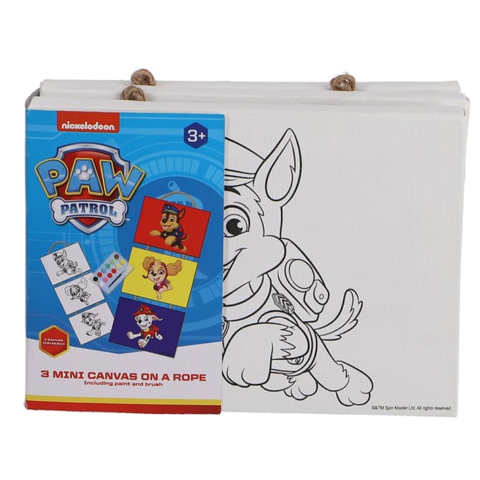 Paw Patrol 3 Mini Canvas Schilderijen Aan Touw