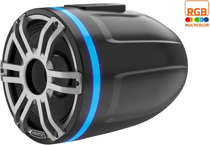 Hertz HTX 8H S-FL-G - 8" zwarte Marine Tower Sport Speaker RGB LED 400 Watt