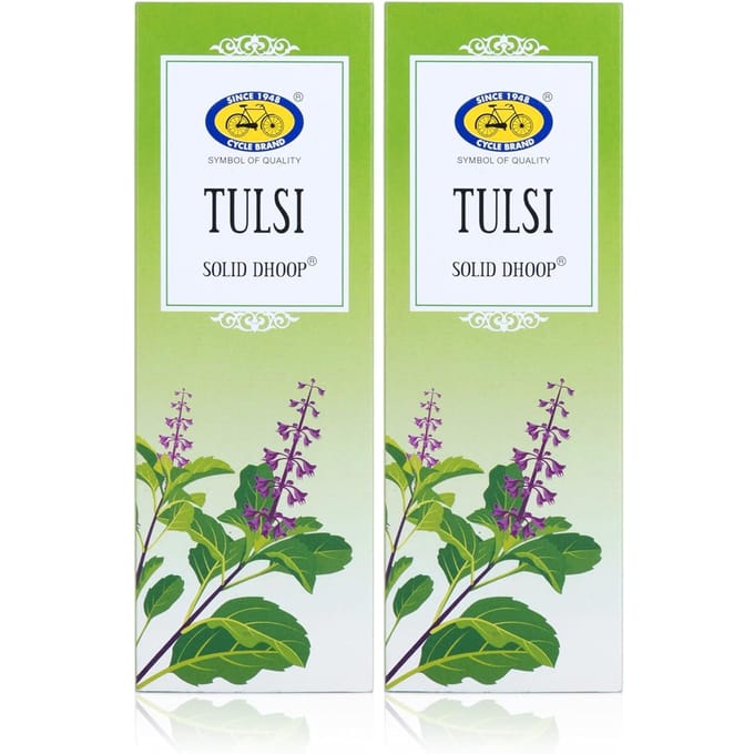 Cycle Pure Tulsi Parfum Bâtonnets d'encens Dhoop Solides Sans Bambou pour Puja (50 Unités, Ensemble de 1) Pack de 2 Écologique beige