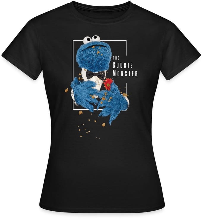 Sesamstraat Koekiemonster The Cookie Monster T-Shirt Dames