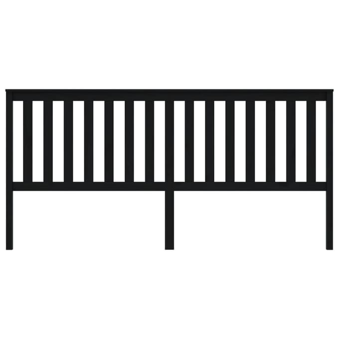 vidaXL - Hoofdbord - 206x6x101 - cm - massief - grenenhout - zwart