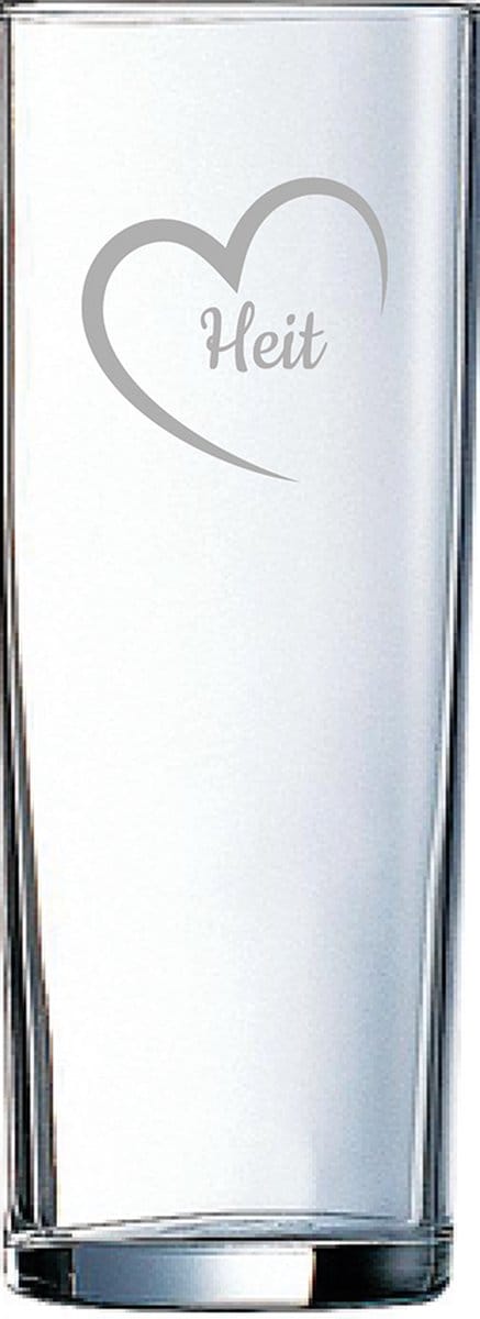 Gegraveerde longdrinkglas 31cl Heit mei hert