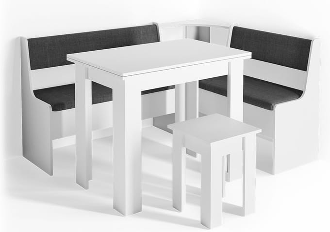 Vicco Roman Hoekbank set – 150 x 120 cm met tafel Wit