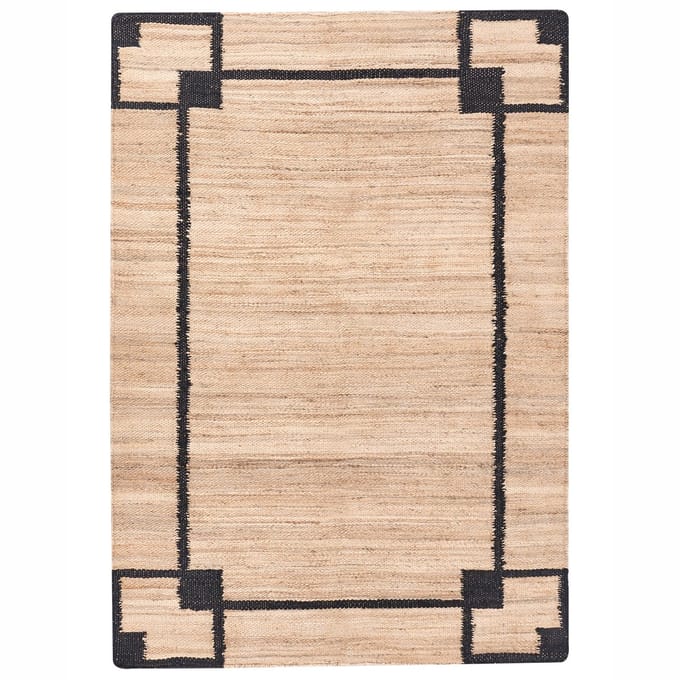 GONDIA - Vloerkleed - Beige/Zwart - 160 x 230 cm - Jute