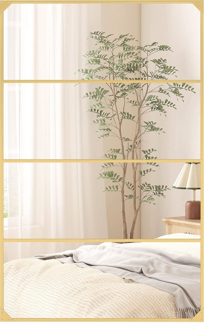 HOMCOM Wandspiegel - Glas - 109x2x69cm - Goud