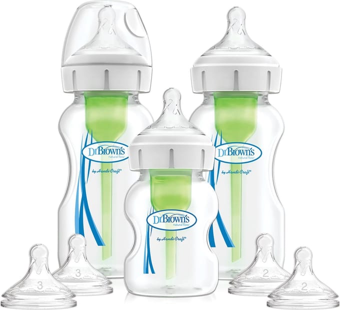 Dr. Brown's Options+ Anti-Colic Starterset - Brede halsfles