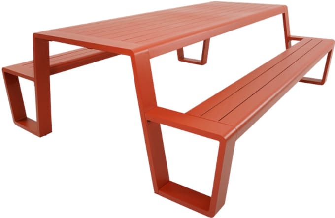 Rockwood® Picknicktafel Allure Aluminium Zacht Rood 2.20m