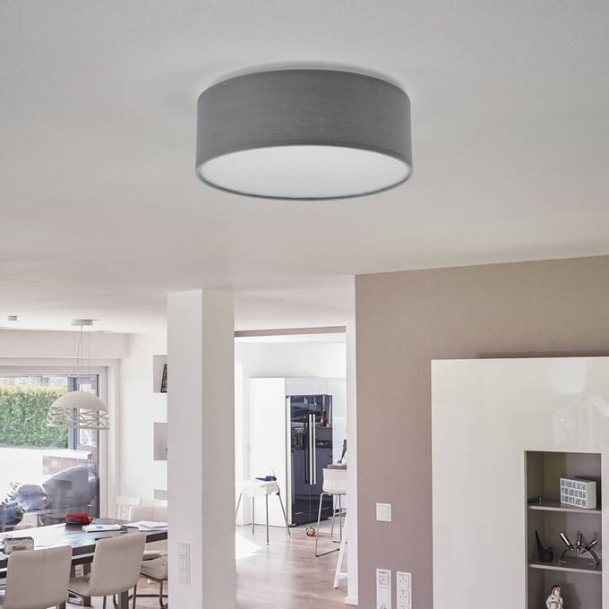 Smartwares Plafondlamp Plafond Dream, Ø 30 cm, textiel, grijs