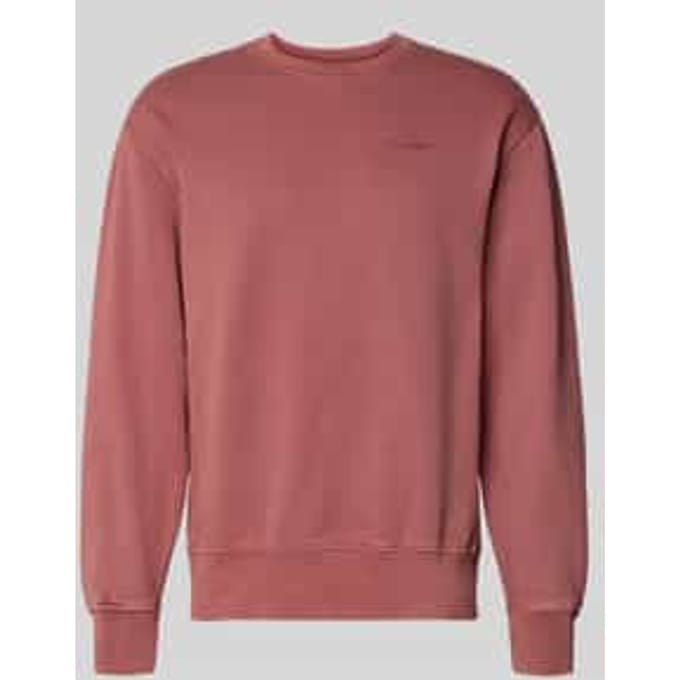 Sweatshirt met logo-stitching en ronde hals