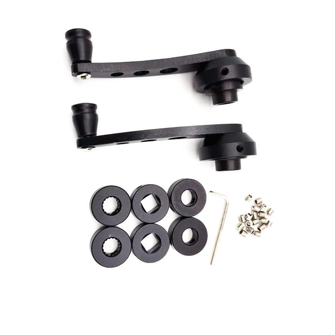 Poignées de manivelle universelles en aluminium chromé noir pour voiture SUV, fenêtre/porte/enrouleur, 2 pièces black