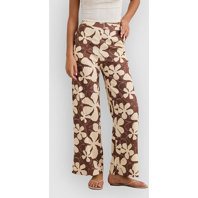 Rhythm Melia Floral Broek bruin