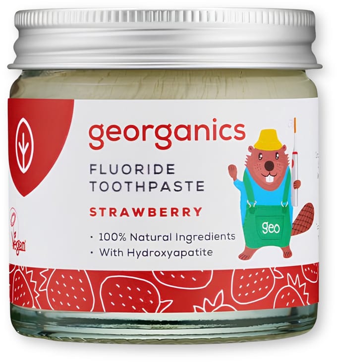 Georganics - Kids Fluoride Tandpasta - Aardbeismaak - fluoride - 60 ml