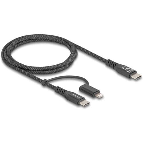 Delock 81170 USB-C-kabel USB 2.0 USB-C stekker, USB-C stekker, Apple Lightning stekker 1.00 m Zwart