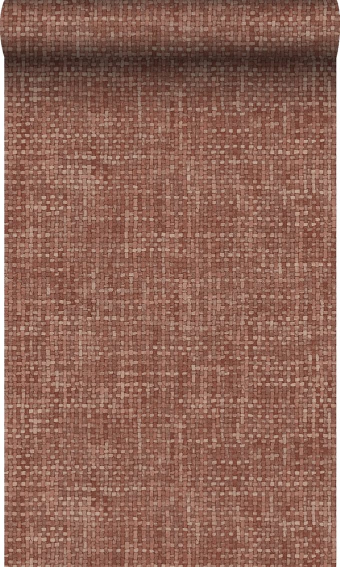 Origin Wallcoverings behang geweven linnenstructuur roodbruin - 50 x 900 cm - 348051