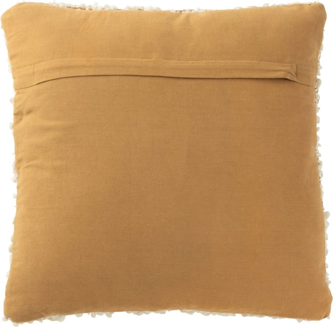 J-Line kussen vierkant bouclé - katoen/polyester - camel/creme