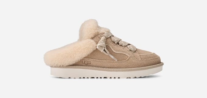 UGG® Lowmel Mule Trainer in Moonlight, Size 3, Polyester/Wool