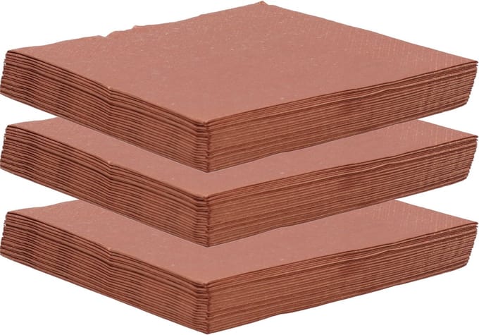 Maki uni servetten - 60x st - 33 x 33 cm - koper - lunch/diner servetten