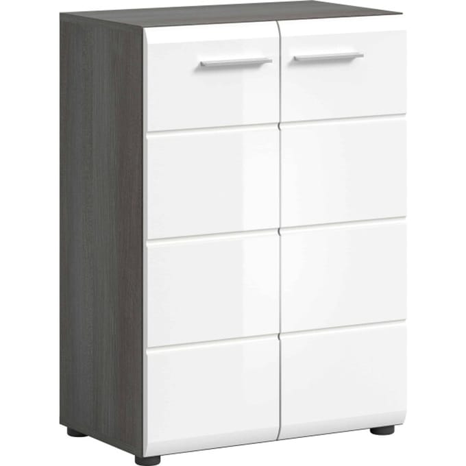 Salsa ladekast wit hoogglans MDF TZ rook zilver NB - 37x60x85cm
