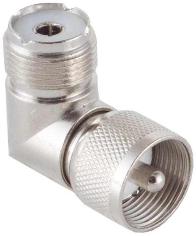 UHF (m) - UHF (v) haakse adapter | 50 Ohm