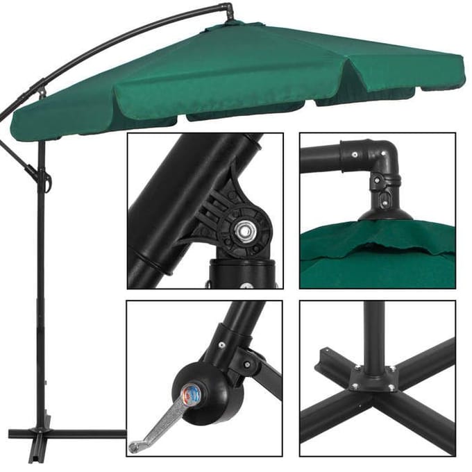 Springos Parasol | Parasols | Kantelbaar | Met Ventilatie | Groen | 350 cm