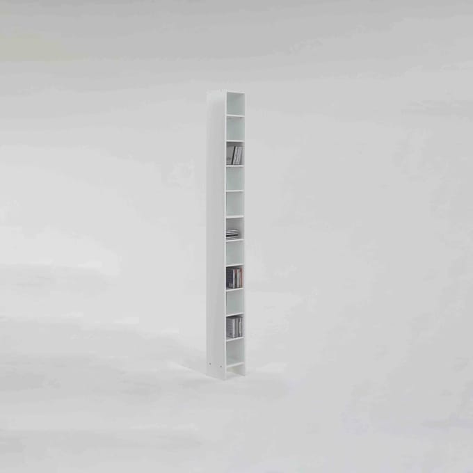CD-wandrek Cato Wit - Breedte 18.9 cm - Hoogte 185 cm - Diepte 16.2 cm