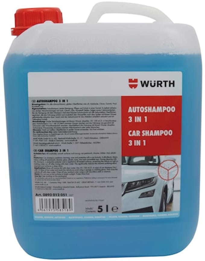 Wurth - Autoshampoo 3in1 - Autoshampoo 3 in 1 x 1 st Inhoud 5000 ml