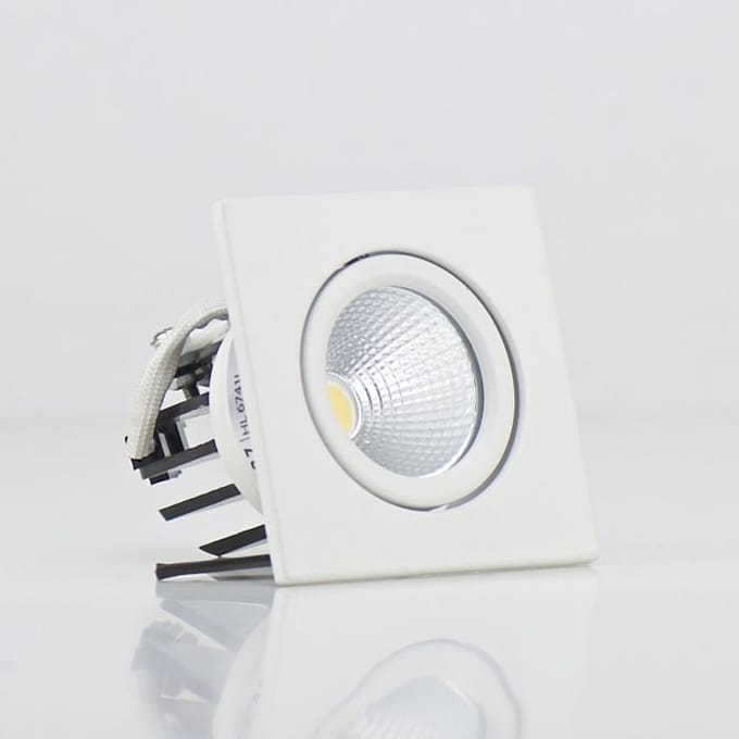Spot LED carré blanc 3W 2700K blanc
