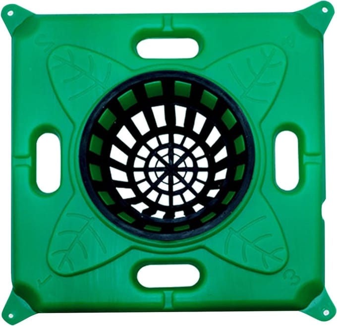 Drijvende mand - Vijver eiland - Planten kweken - Groot vierkant formaat - 33 x 33 cm - Groen