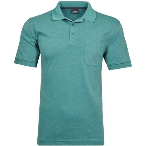 Ragman Softknit Poloshirt Breast Pocket Pima Cotton Mix Emerald / male