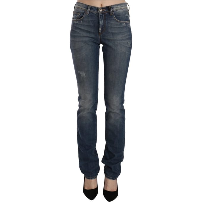 Ermanno Scervino Blauwe Gewassen Bootcut Casual Denim Broek Jeans